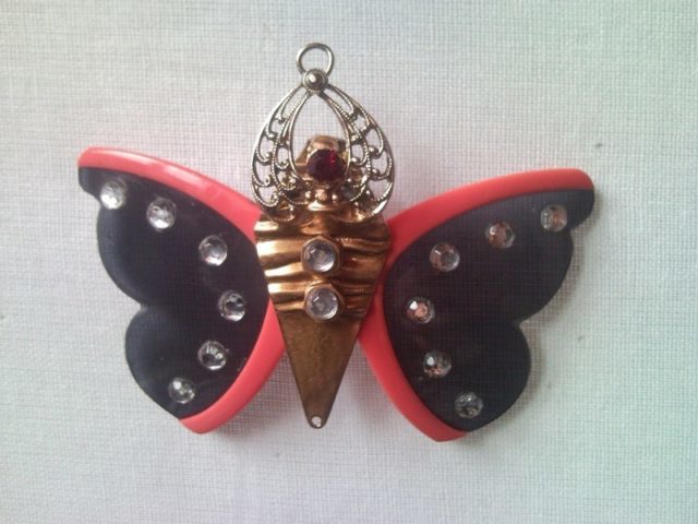 Butterfly brooch or necklace, pendant from sunglasses - 2 in 1
