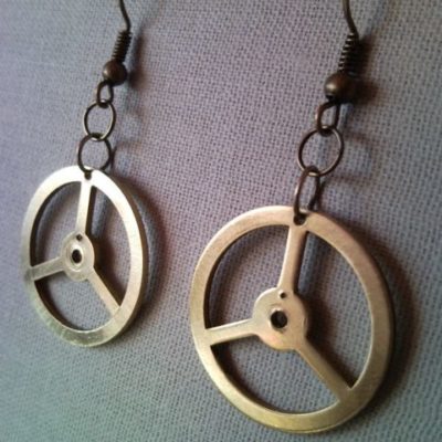 Mercedes Benz emblem symbol clockwork earrings