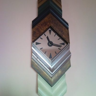 Artistic recycled painting frame wall clock with mirror