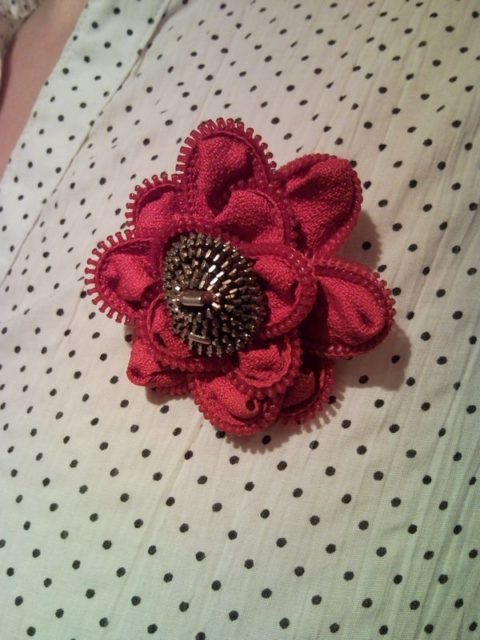 PIN, brooch jacket, flower, crochet, handmade