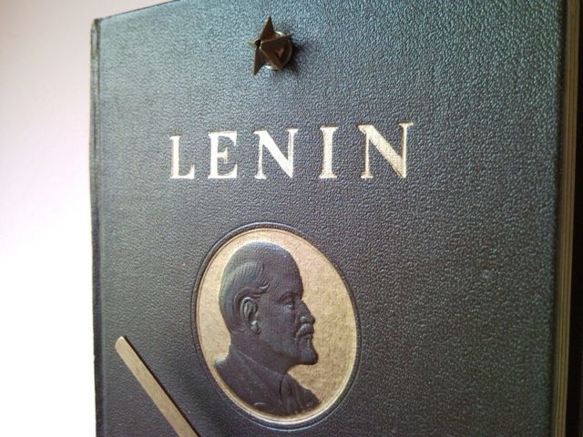 Historical wall clock from book of comrade Lenin 2
