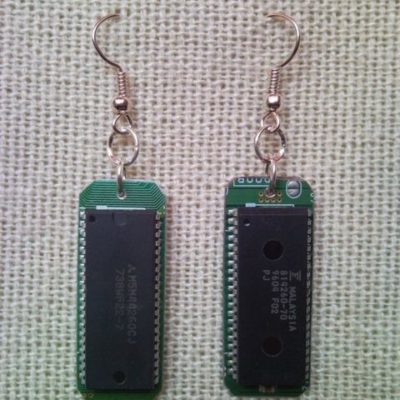 Recycled microchip PCB geekery earrings 8.