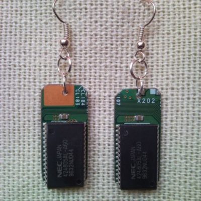 Recycled microchip PCB geekery earrings 9.