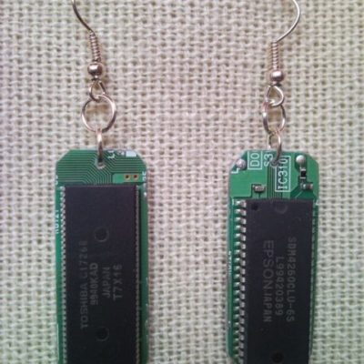 Recycled microchip PCB geekery earrings 12.
