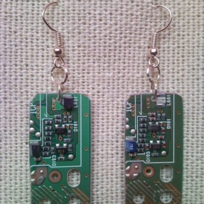 Recycled microchip PCB geekery earrings 13.