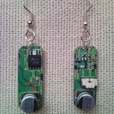 Recycled microchip PCB geekery earrings 14.