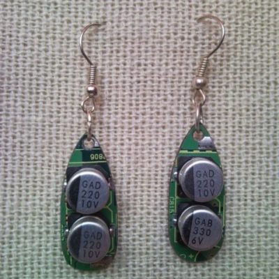 Recycled microchip PCB geekery earrings 17.