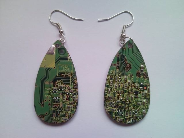 Recycled microchip PCB geekery earrings 18.