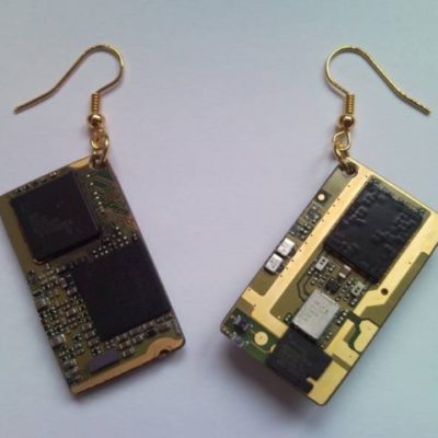 Recycled microchip PCB geekery earrings 19.