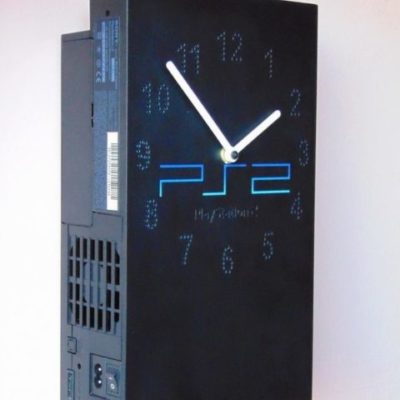 Recycled Sony PlayStation PS2 fat retro video game console wall / desk clock 5.