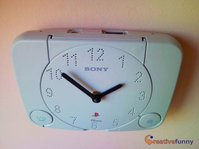 Playstation 1 PS1 slim retro video game console wall clock, gamer's room gift